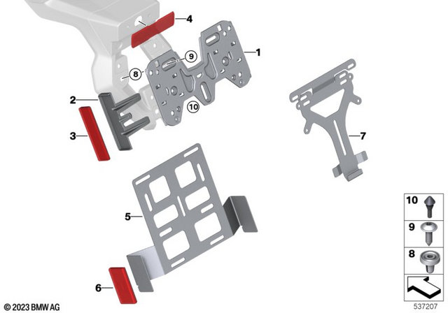 63148564665 - Lights: Licence Plate Adaptor -  for BMW-Motorrad Image