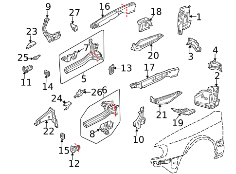Structural Components & Rails for 2003 Audi S6 #0