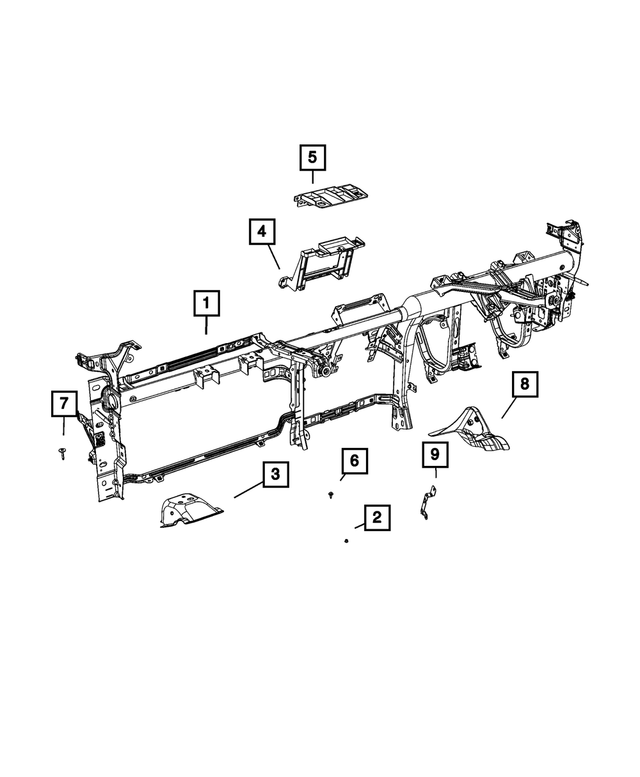 68462929AA - Interior Trim: Beam Reinforcement for Mopar Image