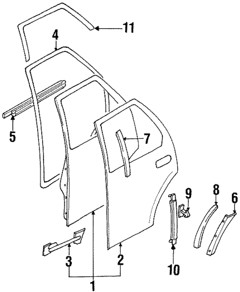 Door & Components for 1999 Honda Passport #0