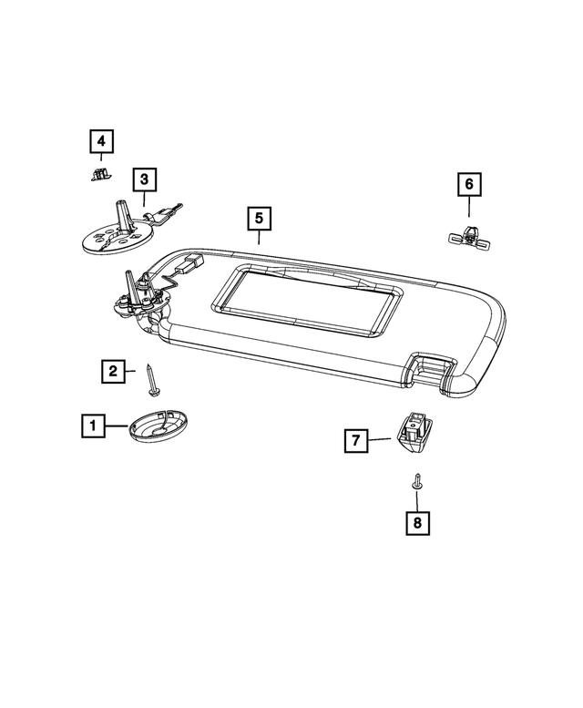 1LS28HL1AC - Interior Trim: Visor Support for Jeep: Grand Cherokee, Grand Cherokee WK Image