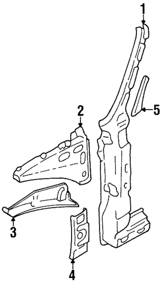 8G0809201 - Body: Outer Hinge Pillar for Audi Image