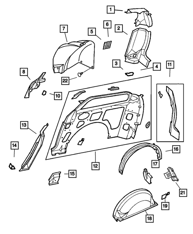 5005066AA - Body Sheet Metal Except Doors: Patch, Body Side Aperture Rear for Mopar Image image