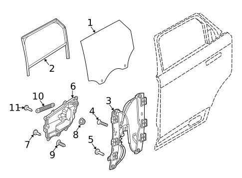 Glass - Rear Door for 2021 Land Rover Range Rover Velar #0