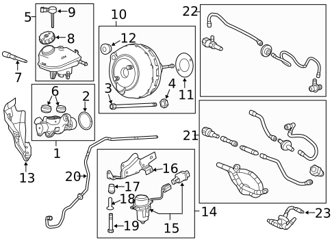 Master Cylinder - Components On Dash Panel for 2010 Saab 9-5 #0