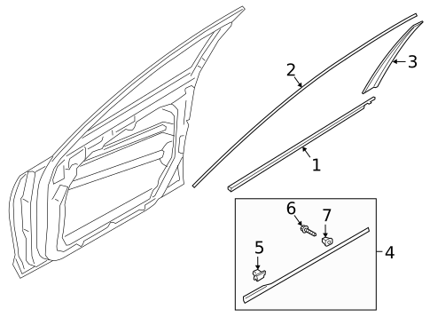 Exterior Trim - Front Door for 2019 Kia K900 #0