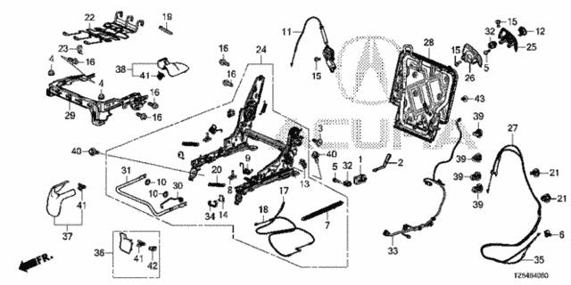 Middle Seat Components (L.) (Captain Seat) for 2017 Acura MDX #0