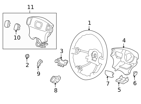 Steering Wheel & Trim for 2001 Honda CR-V #0