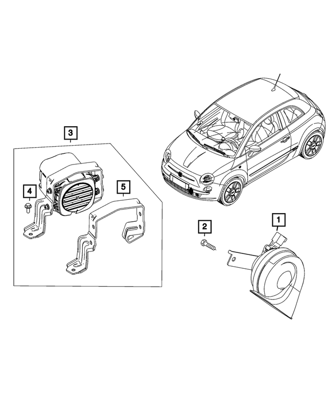 68667701AA - Electrical: Horn for Fiat: 500E Image