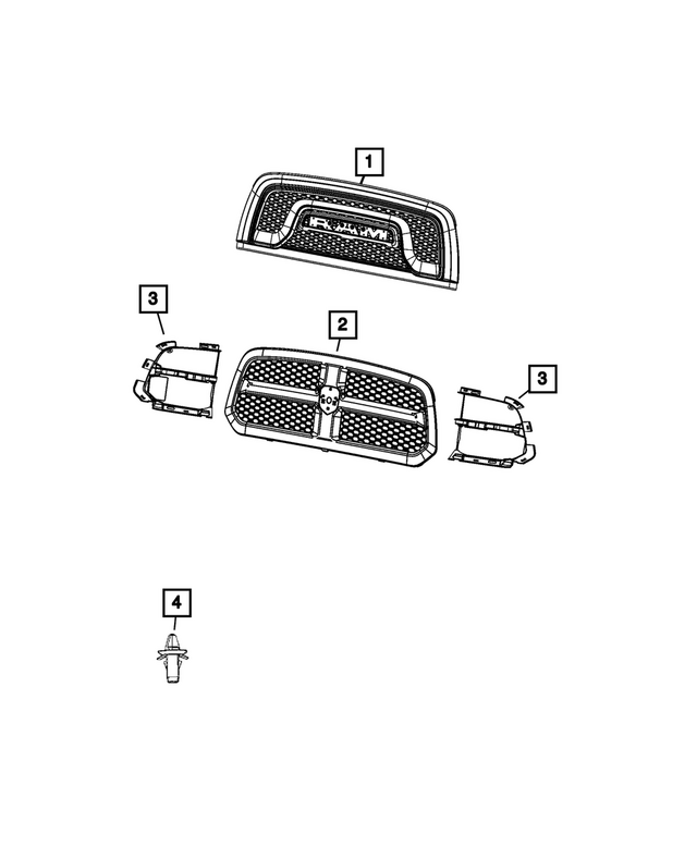 5QX141W7AA - Exterior Ornamentation: Radiator Grille for Ram: 1500, 1500 Classic Image