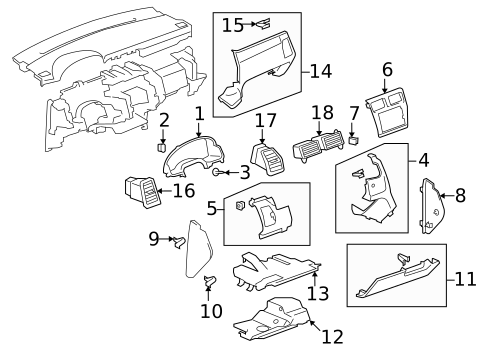 Instrument Panel Components for 2007 Suzuki XL-7 #0