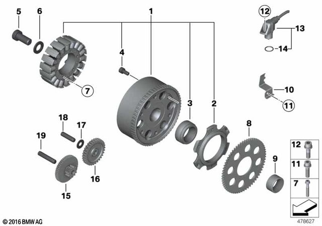 12318524422 - Engine Electrical System: Alternator -  for BMW-Motorrad Image