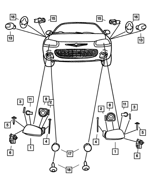 Lamps - Front, Rear and Courtesy for 2002 Dodge Stratus #1