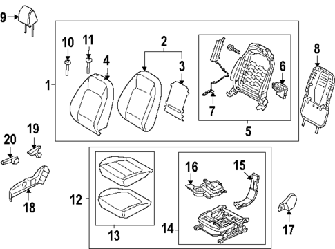 Passenger Seat Components for 2025 Hyundai Kona Electric #0