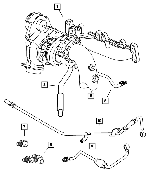 « 4852399AG –  : Alimentation D`huile De Turbo Tube pour Mopar Image »