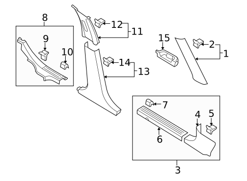 Interior Trim - Pillars for 2004 Suzuki Verona #0