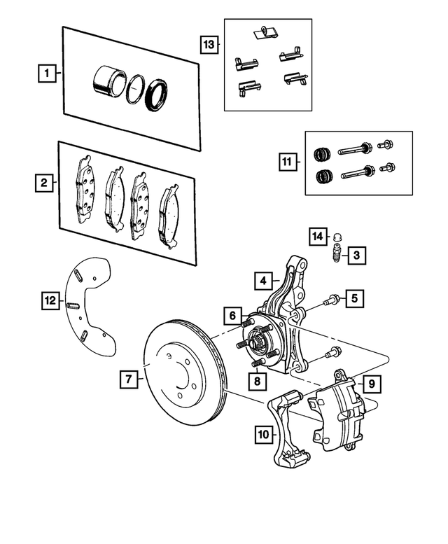 68260870AD - Brakes: Front Disc Brake Pad Kit for Mopar Image