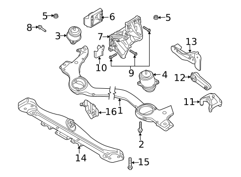 Engine & Trans Mounting for 2003 Porsche Cayenne #0