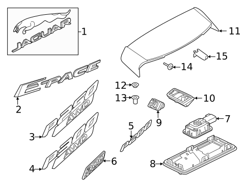 Exterior Trim - Lift Gate for 2020 Jaguar E-Pace #0