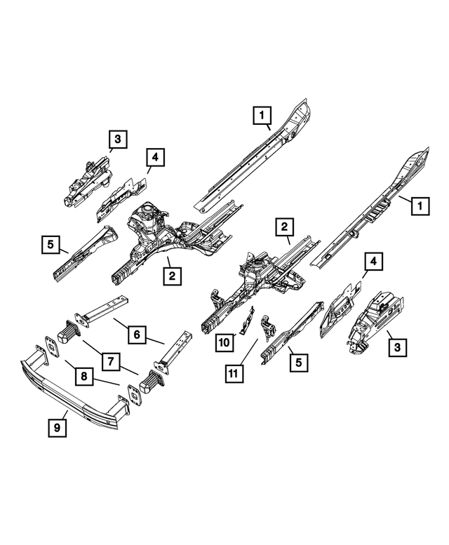 68200747AA - Frame, Bumper and Fascia: Inner Load Path Beam, Left for Mopar Image