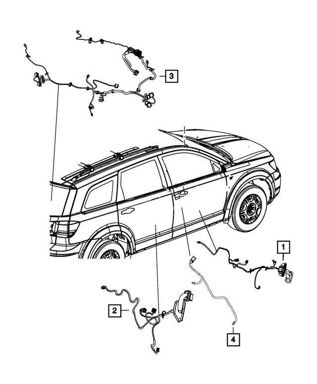 68068601AC - : Front Door Wiring, Left for Mopar Image