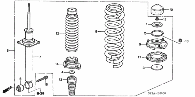Rear Shock Absorber for 2004 Acura RL #0