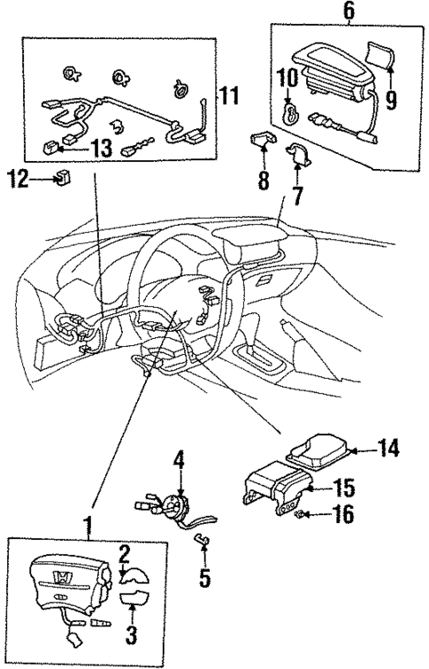 Air Bag Components for 1995 Honda Civic del Sol #0