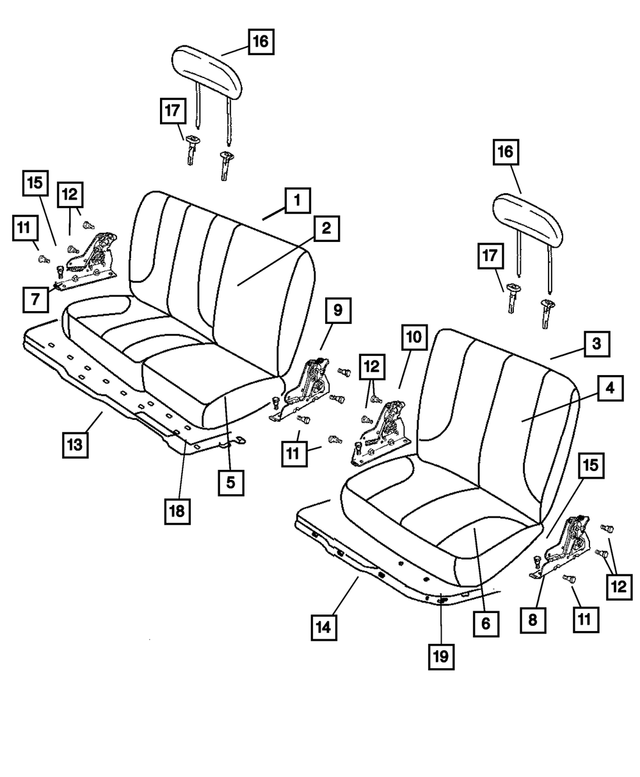 68050822AA - Interior Trim: Seat Back Foam for Mopar Image image