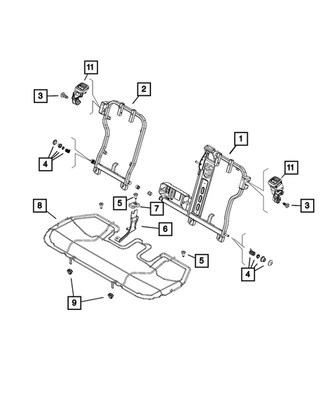 Rear Seats - Second Row - Adjusters, Recliners, Shields and Risers for 2015 Jeep Renegade #1
