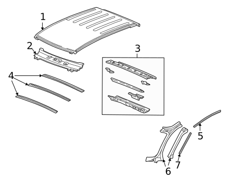 Roof & Components for 2002 Pontiac Aztek #0