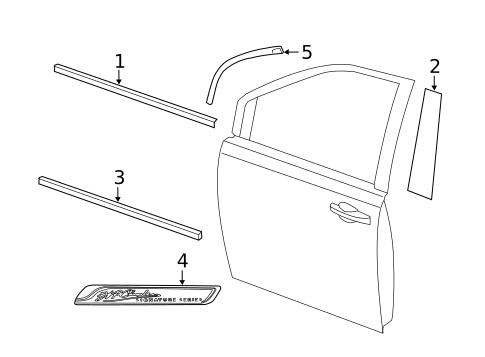 Exterior Trim - Front Door for 2010 Dodge Grand Caravan #0