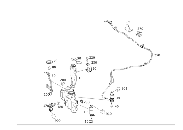 2048690520 - Windshield Washer System, Emergency Equipment: Liquid Reservoir for Mercedes-Benz Image image