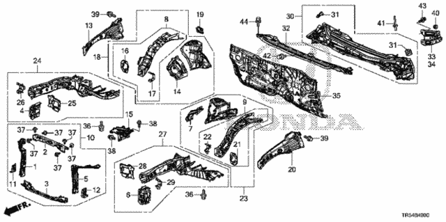 Front Bulkhead - Dashboard for 2012 Honda Civic #0