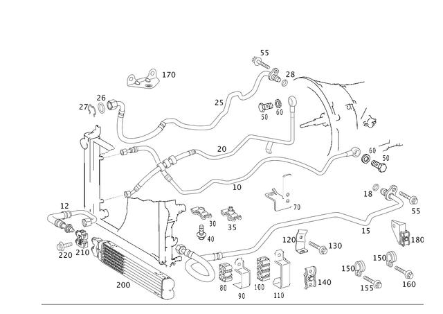 230500327228 - Radiator: Oil Line for Mercedes-Benz: SL63 AMG Image image