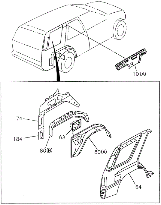 Quarter Panel for 1997 Honda Passport #0