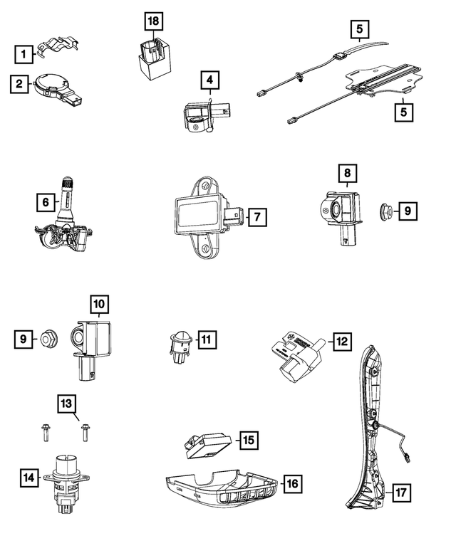 68245081AB - Electrical: Acceleration Sensor for Mopar Image image