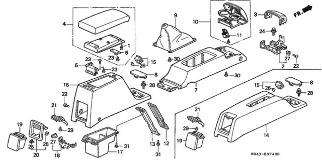 Console for 1992 Honda Civic #0