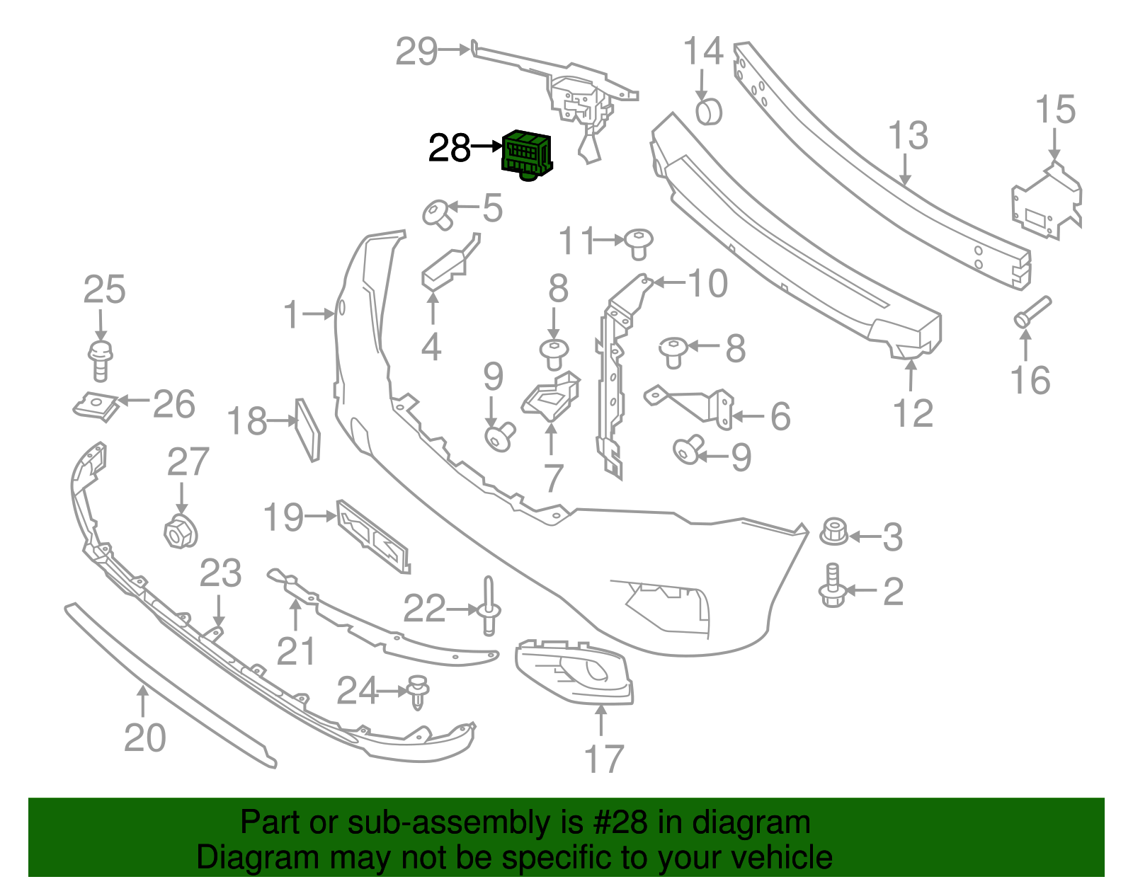 2017-2020 Nissan Pathfinder Distance Sensor 28438-6KA0A
