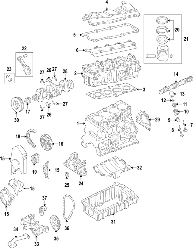6A107065BT - : Engine Piston for Volkswagen Image