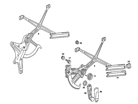Window Regulator for 1990 Mercedes-Benz 190E #0
