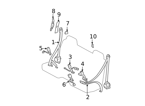 Front Seat Belts for 2003 Toyota Tundra #1