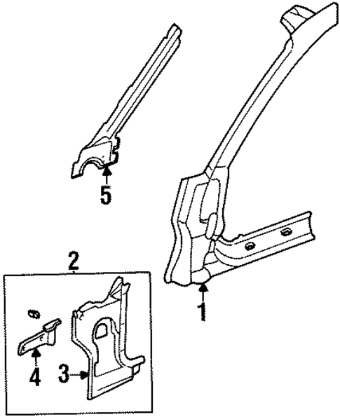 Hinge Pillar for 1998 Dodge Neon #1