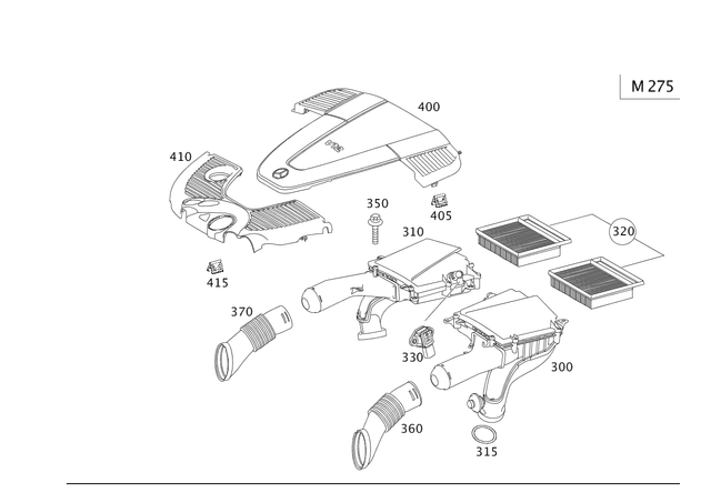 2750901001 - Chassis Sheet Metal/Air Intake: Air Filter for Mercedes-Benz: CL600, S600 Image image