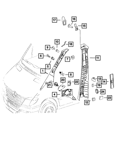 Panels-Moldings-Scuff Plates, Pillar, Cowl, 1/4 Panel Trim and Cargo Covers for 2009 Dodge Sprinter 2500 #3