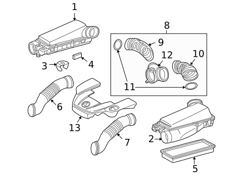 Air Intake for 2003 Mercedes-Benz SL55 AMG #0