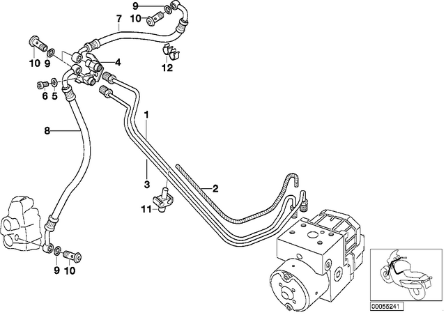 34327651131 - : Brake Pipe, Outlet, Front for BMW-Motorrad Image