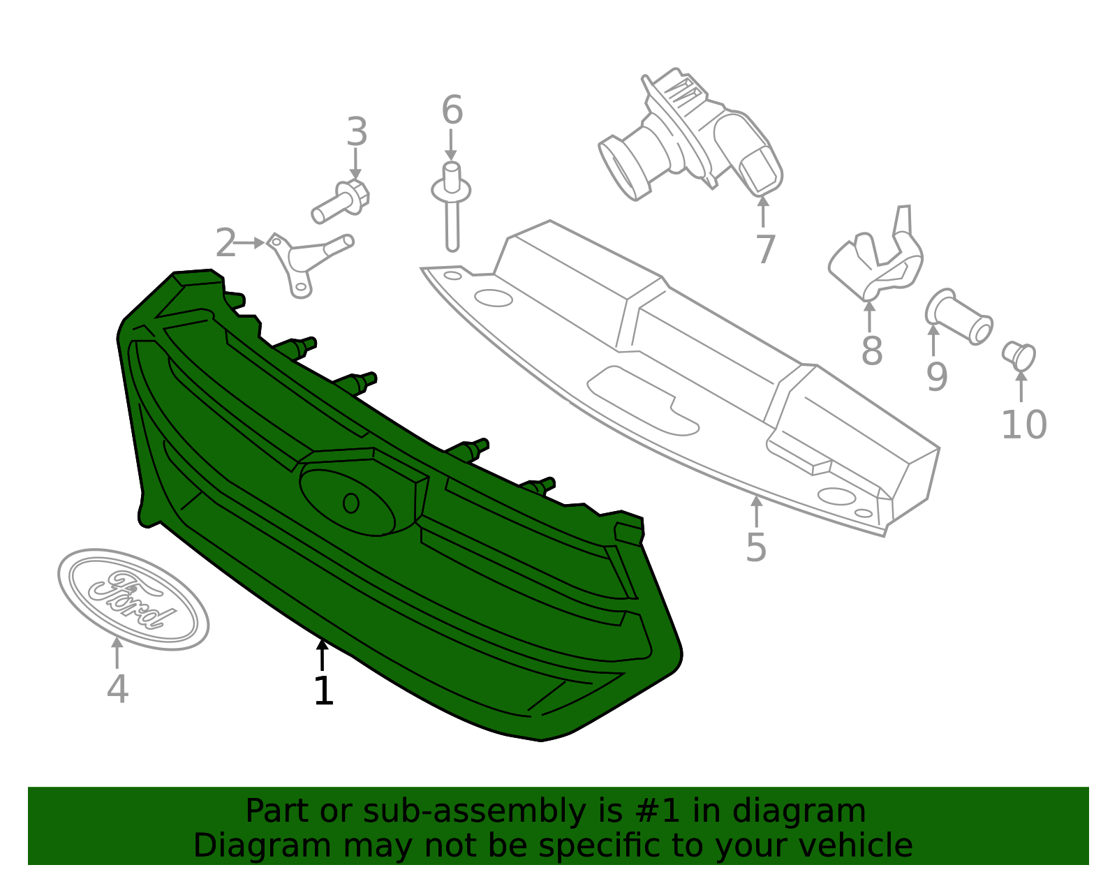 FT4Z-8200-CA - Grille 2015-2018 Ford Edge | Ford Parts Direct