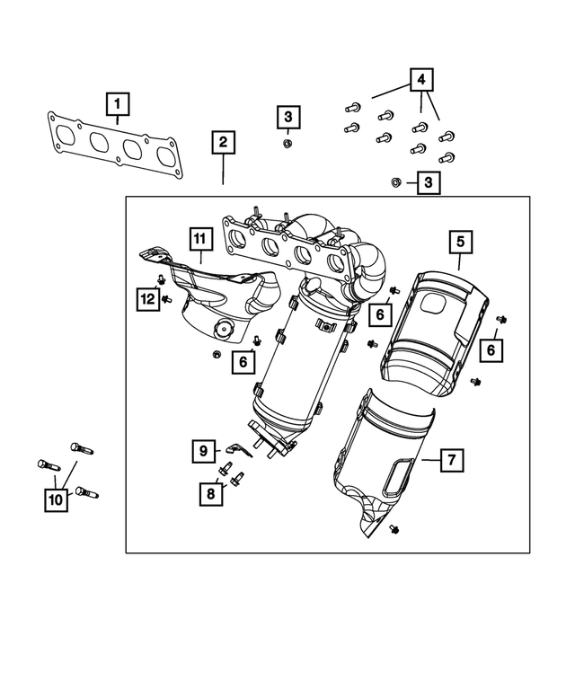 68271573AA - 2.4L ESS; Engine: Exhaust Shield, Lower Rear for Mopar Image