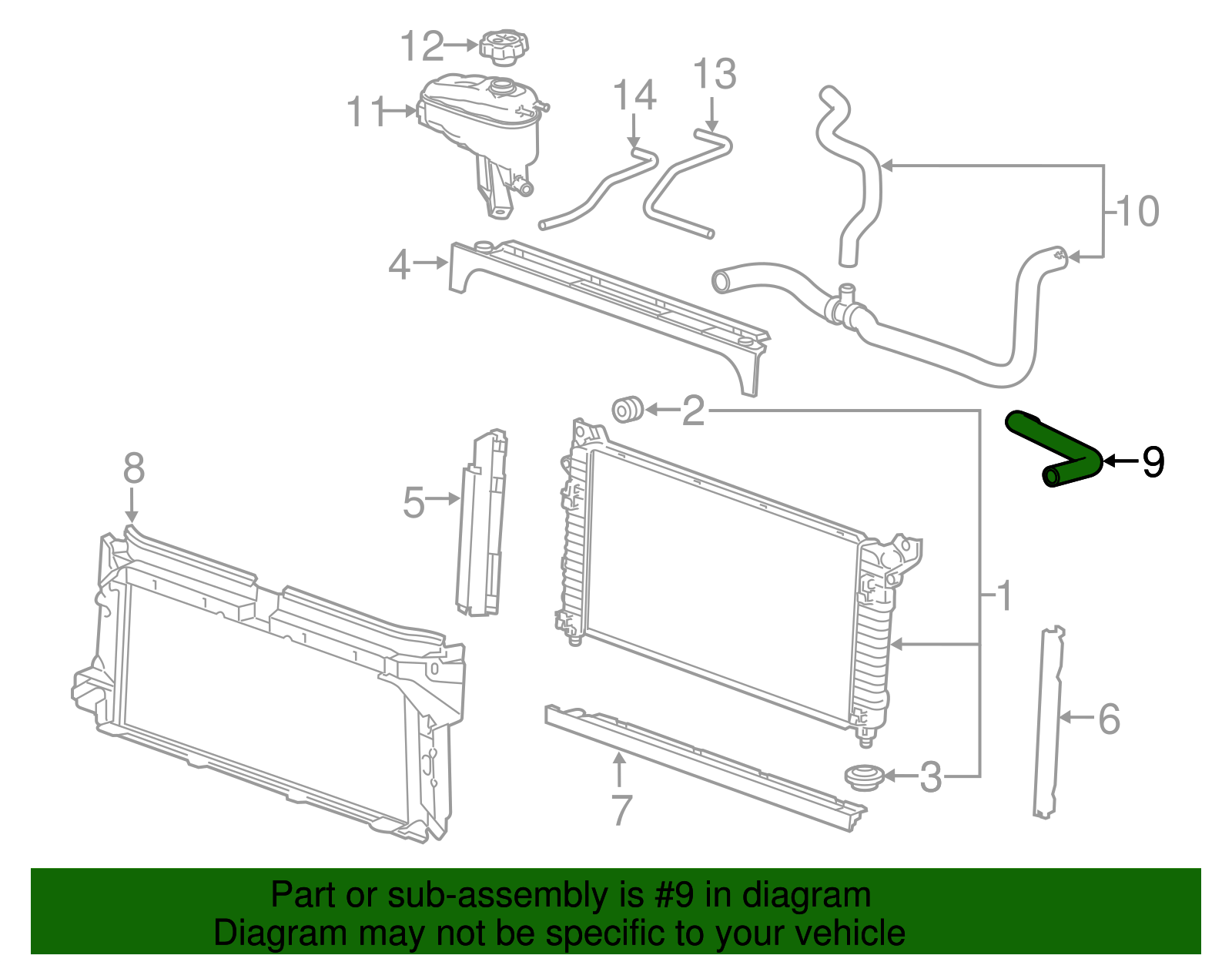 2014-2020 GM Radiator Inlet Hose 84919468 | OEM Parts Online