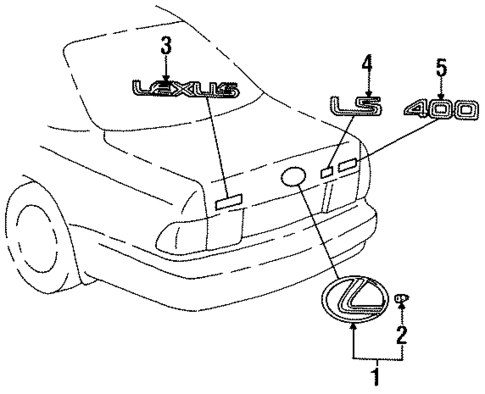 Exterior Trim - Trunk for 1998 Lexus LS400 #0